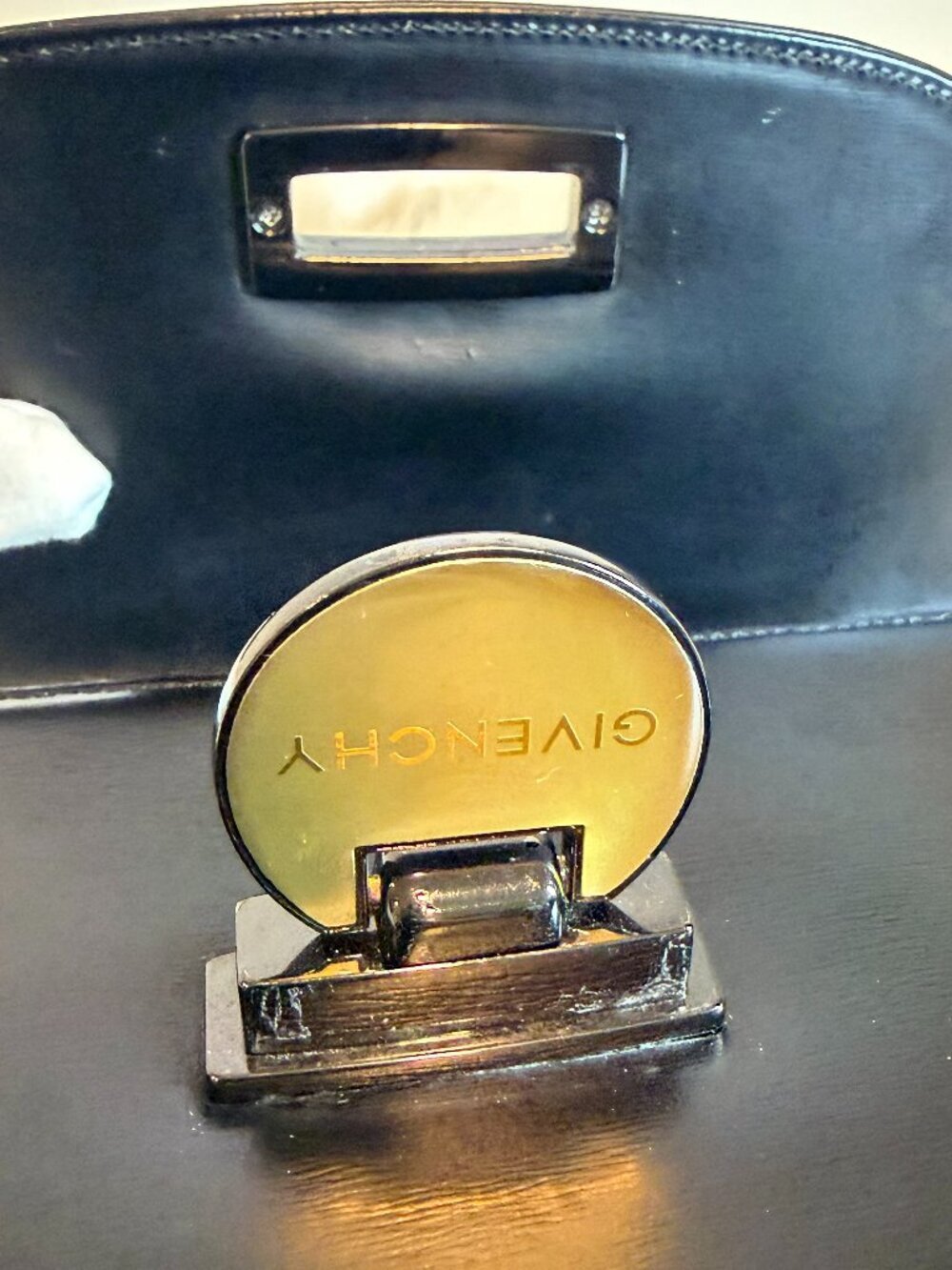 Vintage Givenchy Black Box Leather Top Handle - Picture 3 of 13